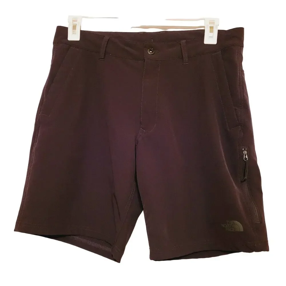The North Face Mens black lined flat front hiking utility shorts